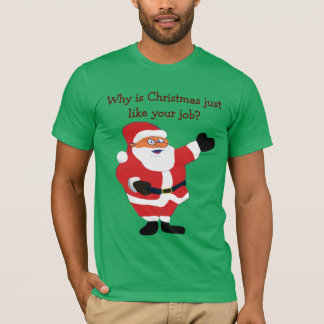 Julens Tjock Man Santa Kontors humor Funny Joke T Shirt