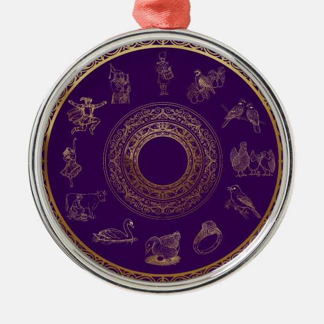 Julens tolv Lilor Julgransprydnad Metall (Framsidan)