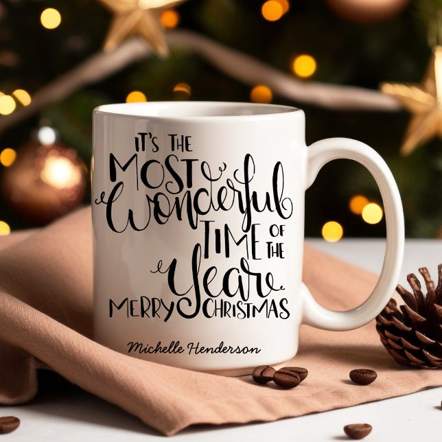 Julens underbara tid på året kaffemugg (It's the most wonderful time of the year! Enjoy this mug through the holidays)