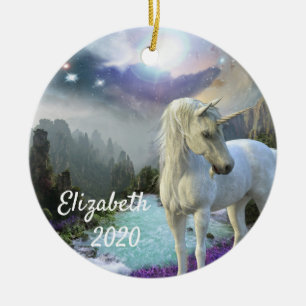 Julens Unicorn Magic Fantasy-Personlig Julgransprydnad Keramik