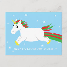 Julens Unicorn Magic Helgdag-vykort Helg Vykort