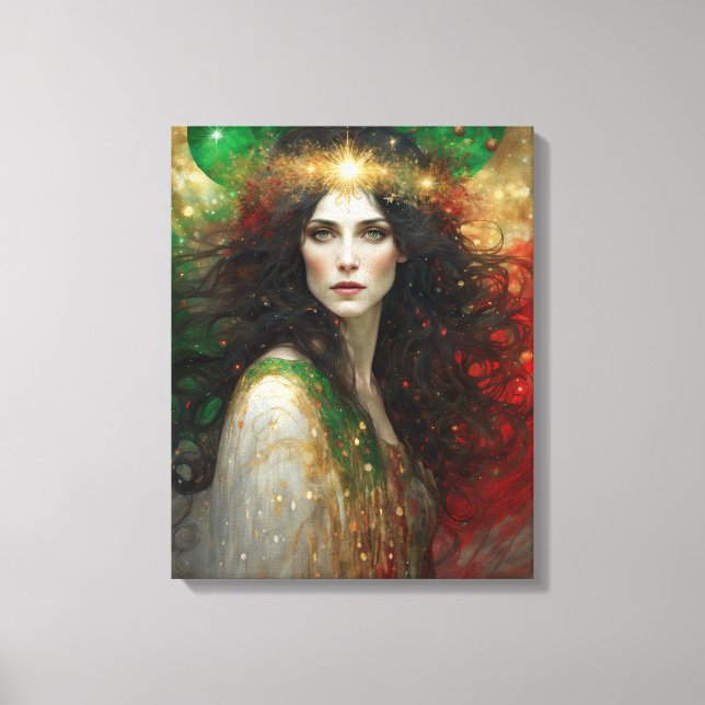Julens vackra kvinnas anda canvastryck (Framsida)