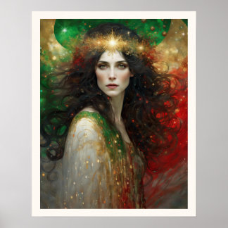 Julens vackra kvinnas anda poster