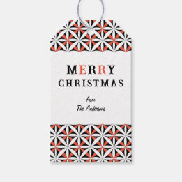 Julens vackra snöflingstjärna mönster CC1281 Presentetikett