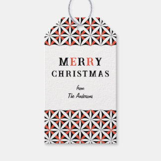 Julens vackra snöflingstjärna mönster CC1281 Presentetikett