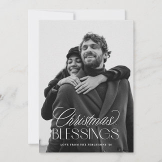Julens välsignelser Elegant textöverlägg 1-Foto Julkort