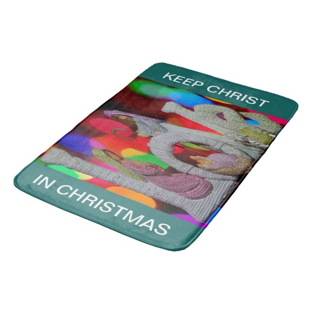 Julens väsen med Kärlek i nativitetsscenen Badrumsmatta (Vinklad)