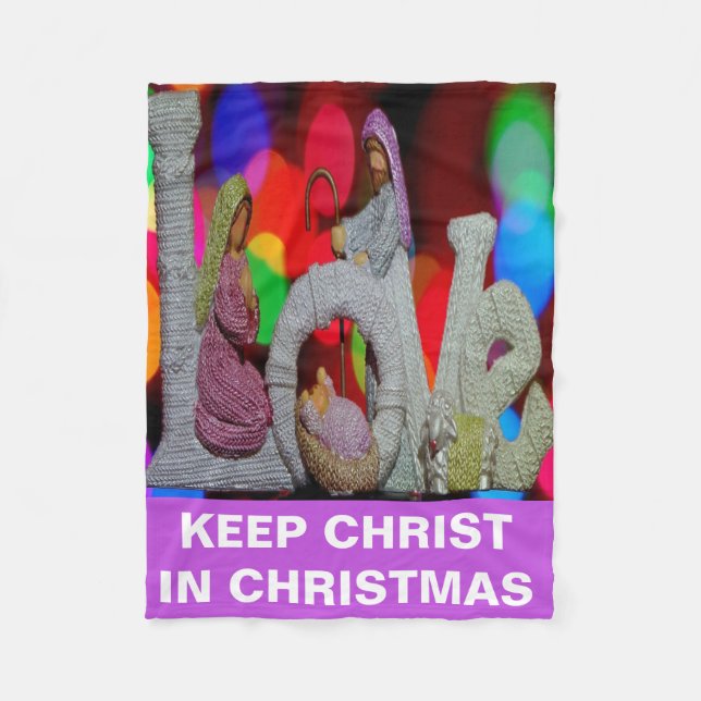 Julens väsen med Kärlek i nativitetsscenen Fleecefilt (Framsidan)