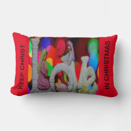 Julens väsen med Kärlek i nativitetsscenen Lumbarkudde