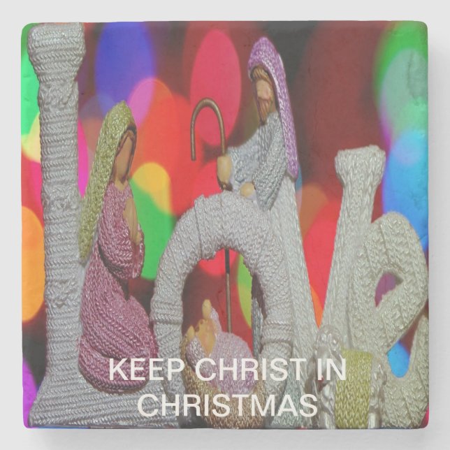 Julens väsen med Kärlek i nativitetsscenen Underlägg Sten (Framsidan)