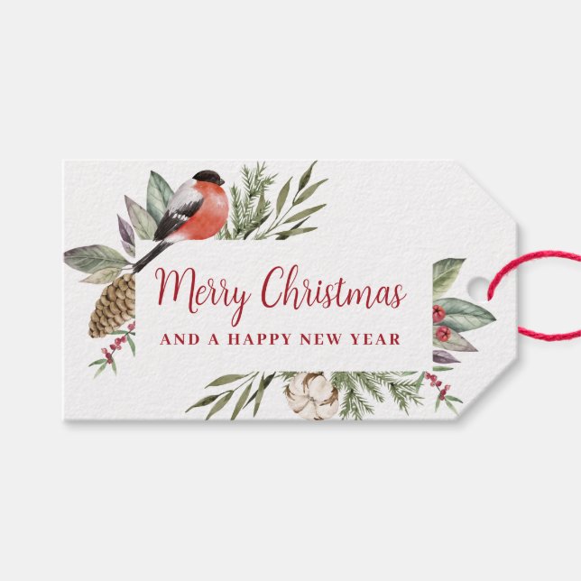 Julens vattenfärg - Folie Presentetikett (Framsidan (Horisontell))