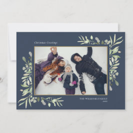 Julens vattenfärg Greenery Simple Modern Photo Julkort