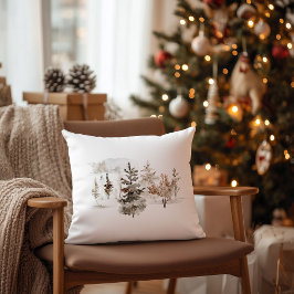 Julens vattenfärg Vinterliggande Kudde