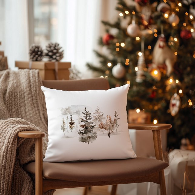 Julens vattenfärg Vinterliggande Kudde (Skapare uppladdad)