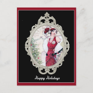 Julens Vintage Art Deco Elegant Woman Vykort