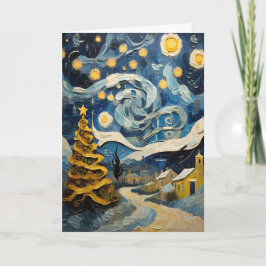 Julens Vintage Art inspirerad av Van Gogh Helgkort