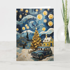 Julens Vintage Art inspirerad av Van Gogh Helgkort