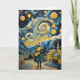 Julens Vintage Art inspirerad av Van Gogh Helgkort