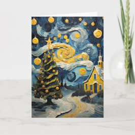Julens Vintage Art inspirerad av Van Gogh Helgkort