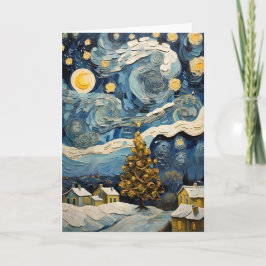 Julens Vintage Art inspirerad av Van Gogh Helgkort