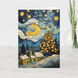 Julens Vintage Art inspirerad av Van Gogh Helgkort