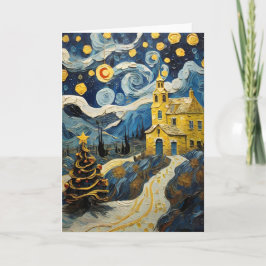 Julens Vintage Art inspirerad av Van Gogh Helgkort