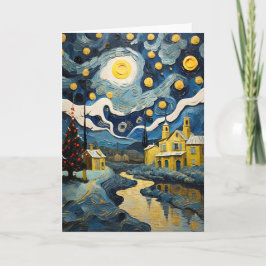 Julens Vintage Art inspirerad av Van Gogh Helgkort