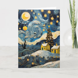 Julens Vintage Art inspirerad av Van Gogh Helgkort
