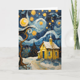 Julens Vintage Art inspirerad av Van Gogh Helgkort