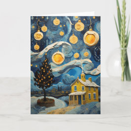 Julens Vintage Art inspirerad av Van Gogh Helgkort
