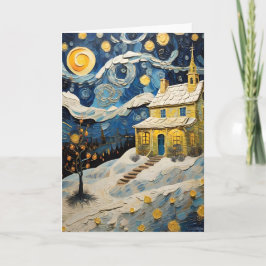 Julens Vintage Art inspirerad av Van Gogh Helgkort