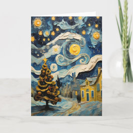 Julens Vintage Art inspirerad av Van Gogh Helgkort