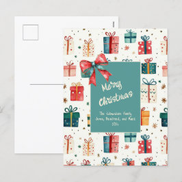 Julens Vintage Gift Paket Post Card Helg Vykort