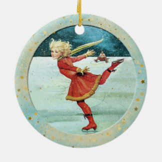 Julens Vintage Ice-Skater Julgransprydnad Keramik