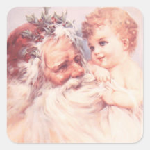 Julens Vintage Jultomten Holding Child