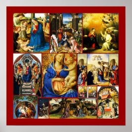 Julens Vintage Kristus Collage Poster