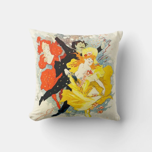 Jules Cheret Art Nouveau-kudde Kudde (Framsida)