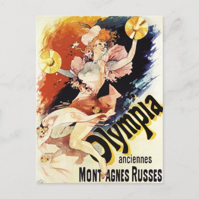 Jules Cheret Olympia Postcard Vykort (Framsida)