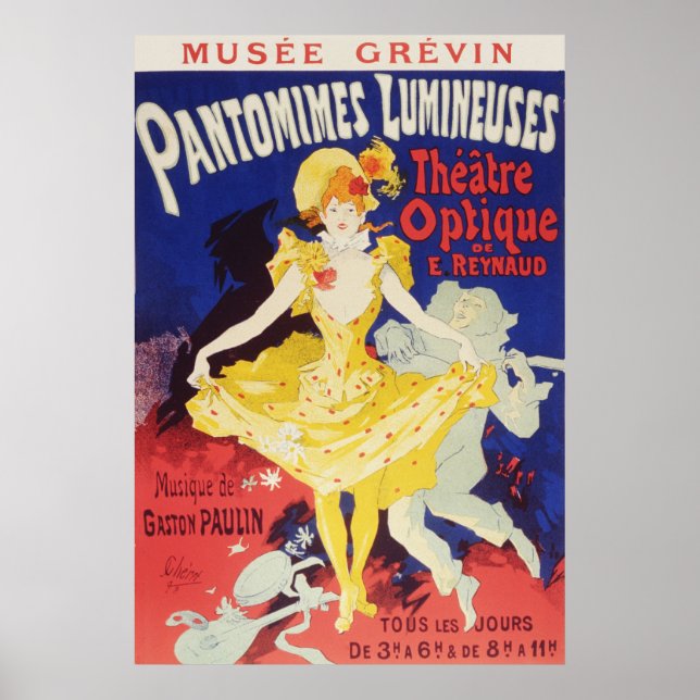 Jules Cheret Pantomimes Lumineuses Poster (Framsidan)