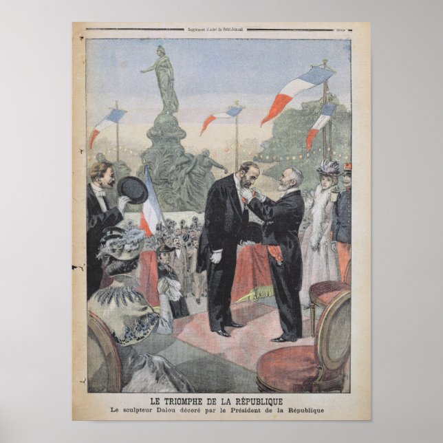 Jules Dalou tilldelades medaljen Poster (Framsidan)