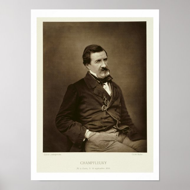 Jules Francois Felix Husson, "Champfleury" (1821-8 Poster (Framsidan)