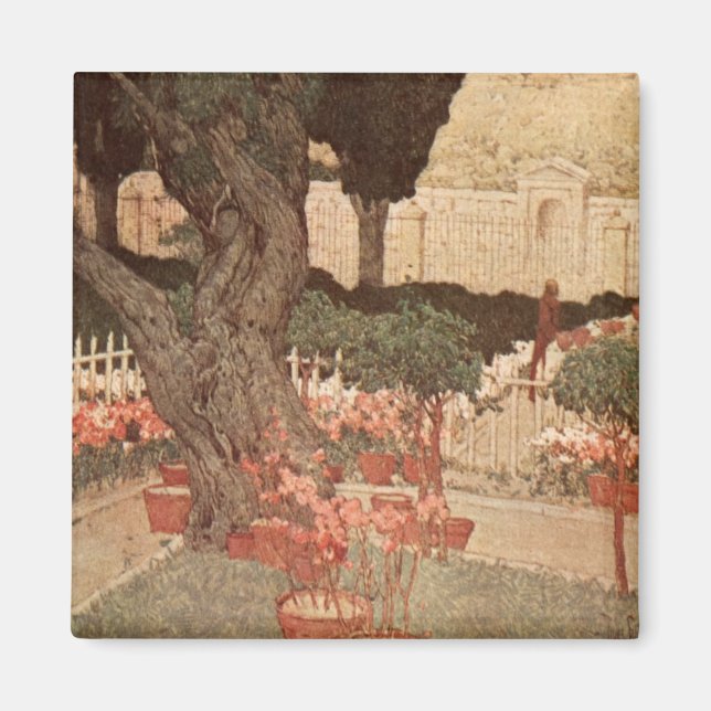 Jules Guerin Garden Gethsemane Art Träd Israel Magnet (Framsidan)