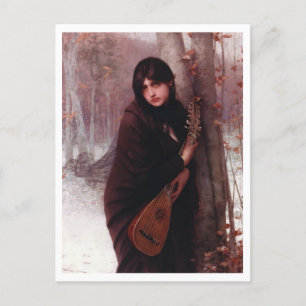 Jules Joseph Lefebvre, flicka med mandolin Vykort