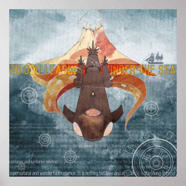 Jules Verne 20000 Leagues under havet Poster (Framsidan)