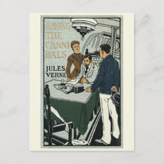 Jules Verne Among the Cannibals vintage bokomslag Vykort