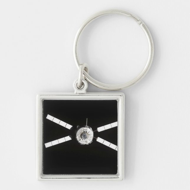 Jules Verne ATV Fyrkantig Silverfärgad Nyckelring (Framsidan)