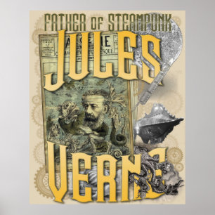 Jules Verne Far of Steampunk Poster