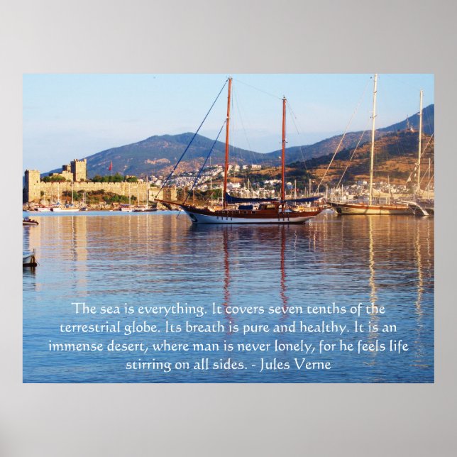 Jules Verne QUOTE about the ocean POSTER (Framsidan)