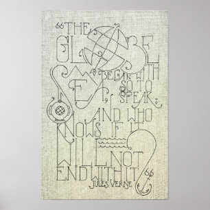Jules Verne Typography Poster
