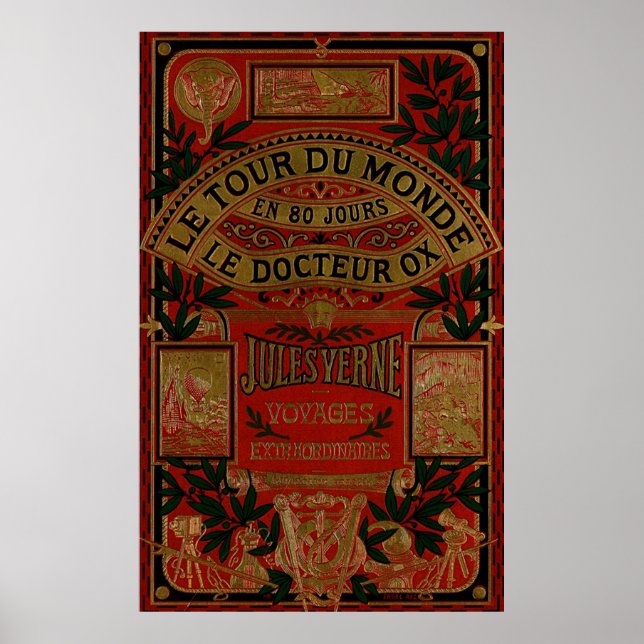 Jules Verne Värld runt på 80 dagar Poster (Framsidan)
